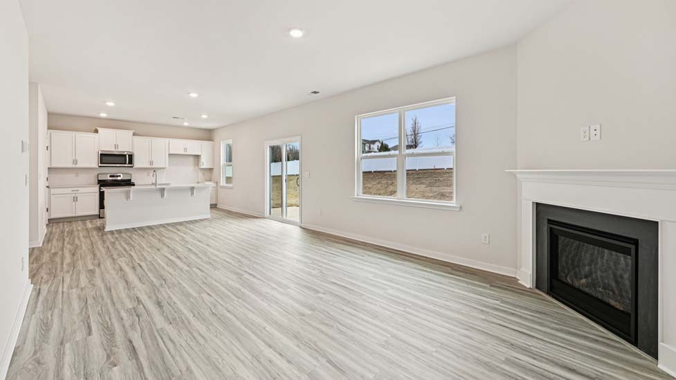 Living room with electric fireplace