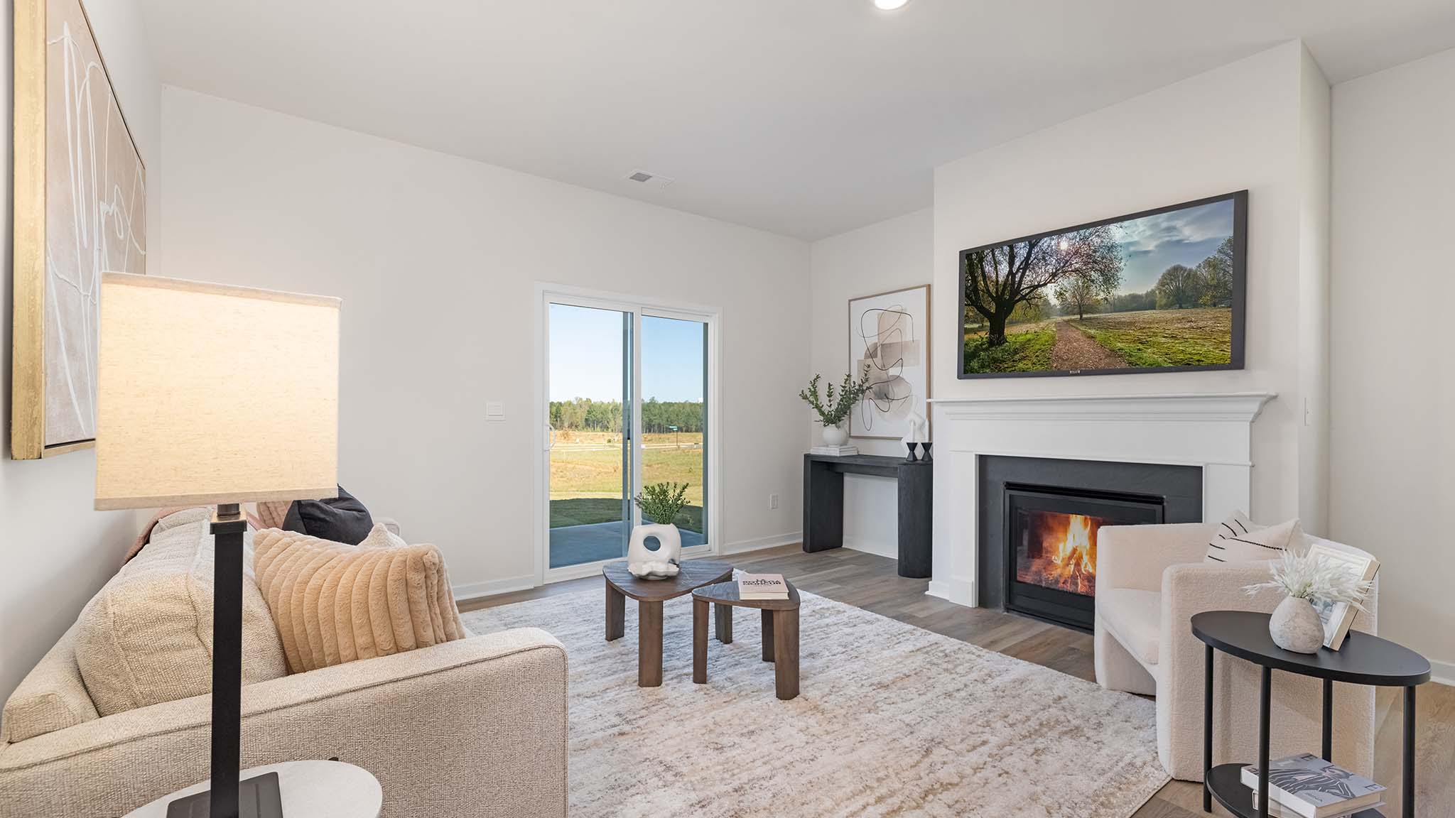 Living area with windows