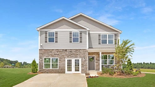 Belhaven front exterior of model in Silverstein