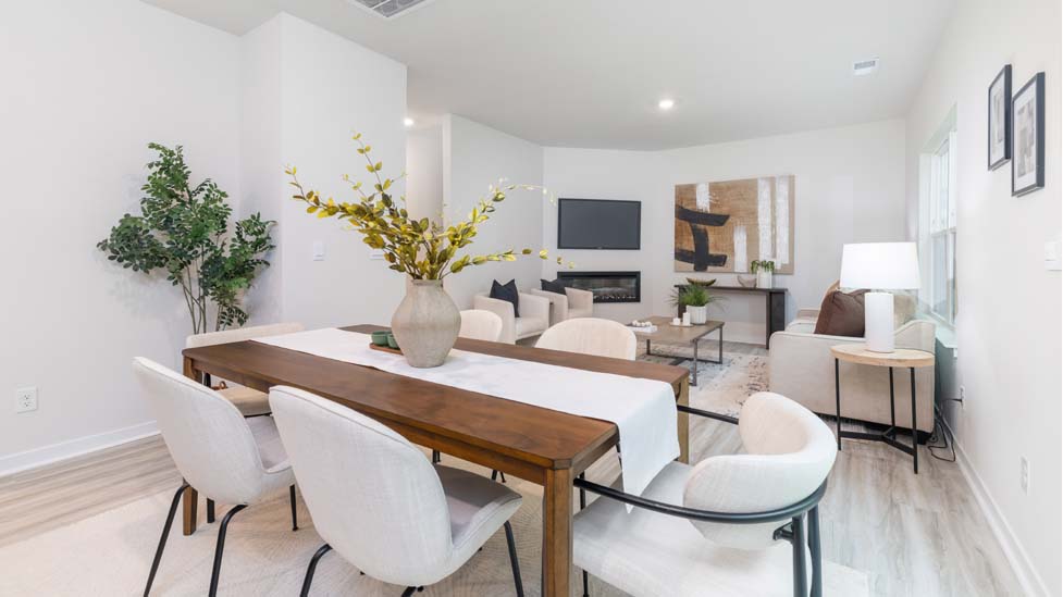 Dining room beside kitchen with sliding glass back door