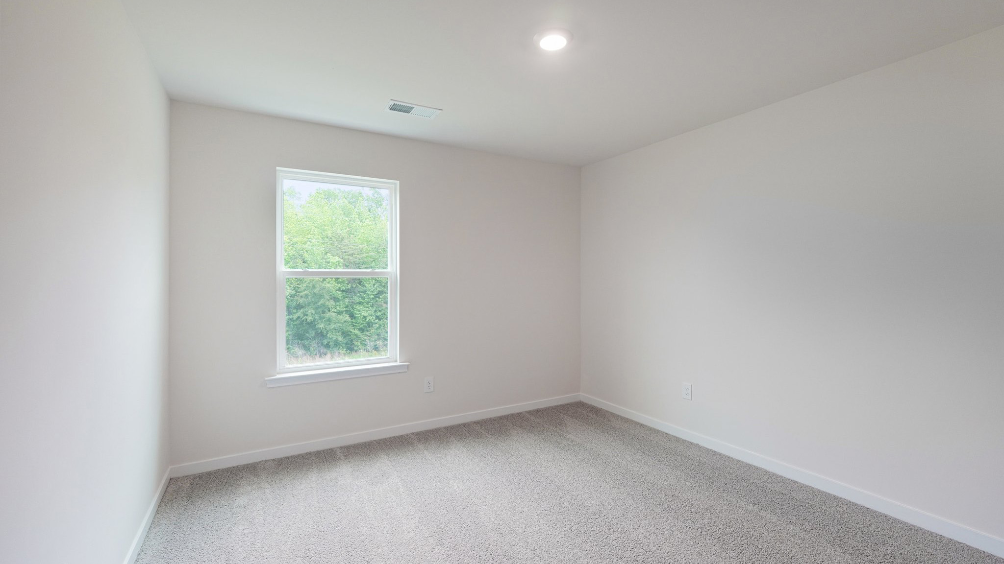 Carpeted bedroom with windows