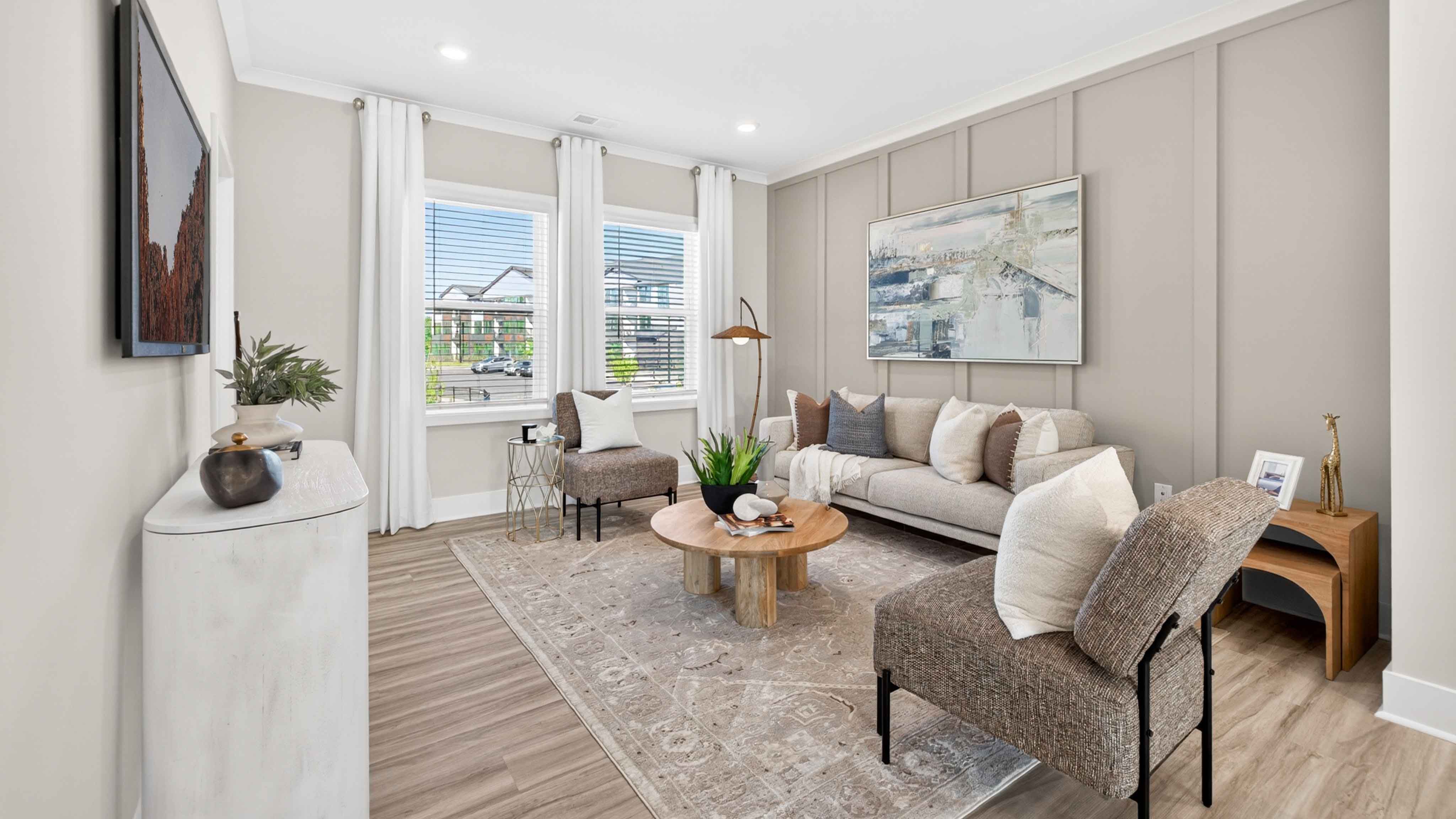 Living room with windows