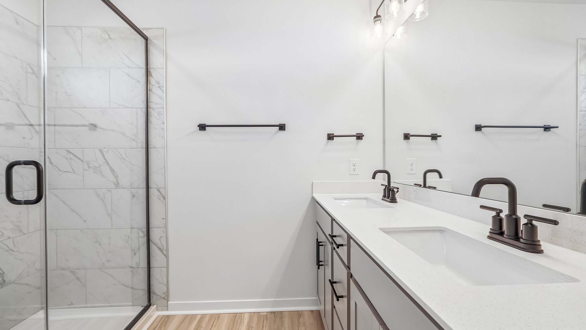 Bathroom with glass shower