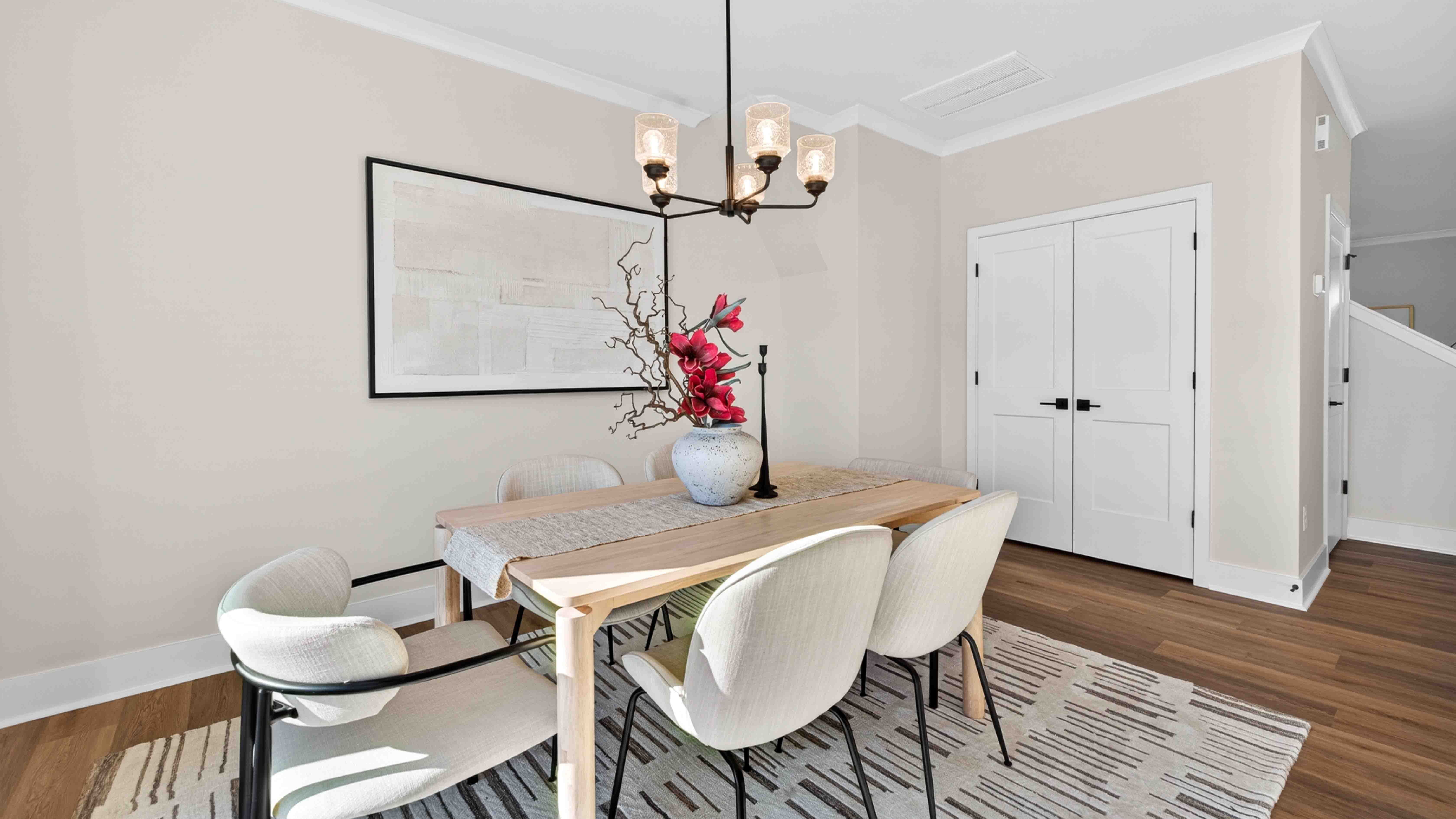 Dining area with sliding glass back door