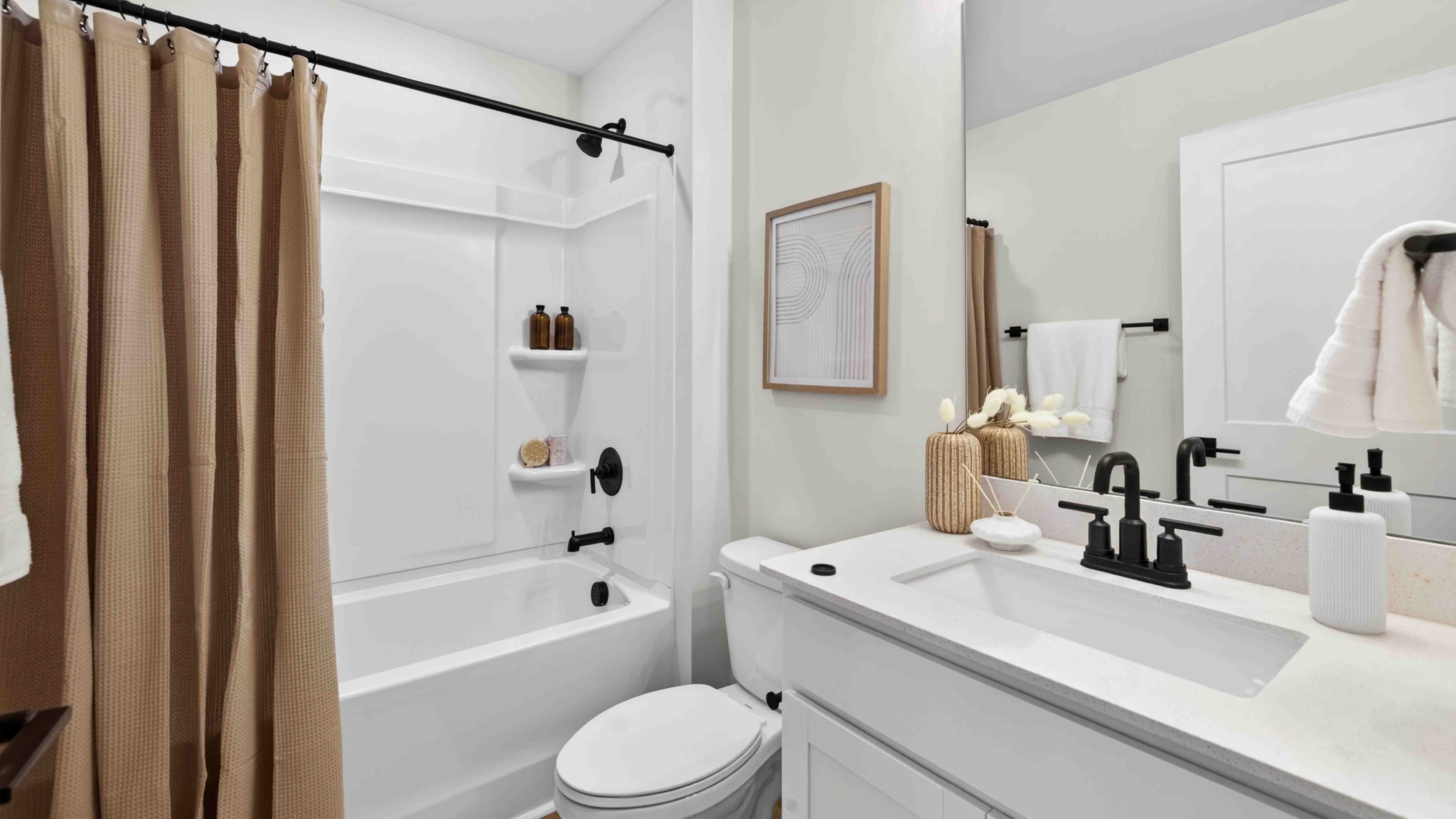 Bathroom with tub shower combination