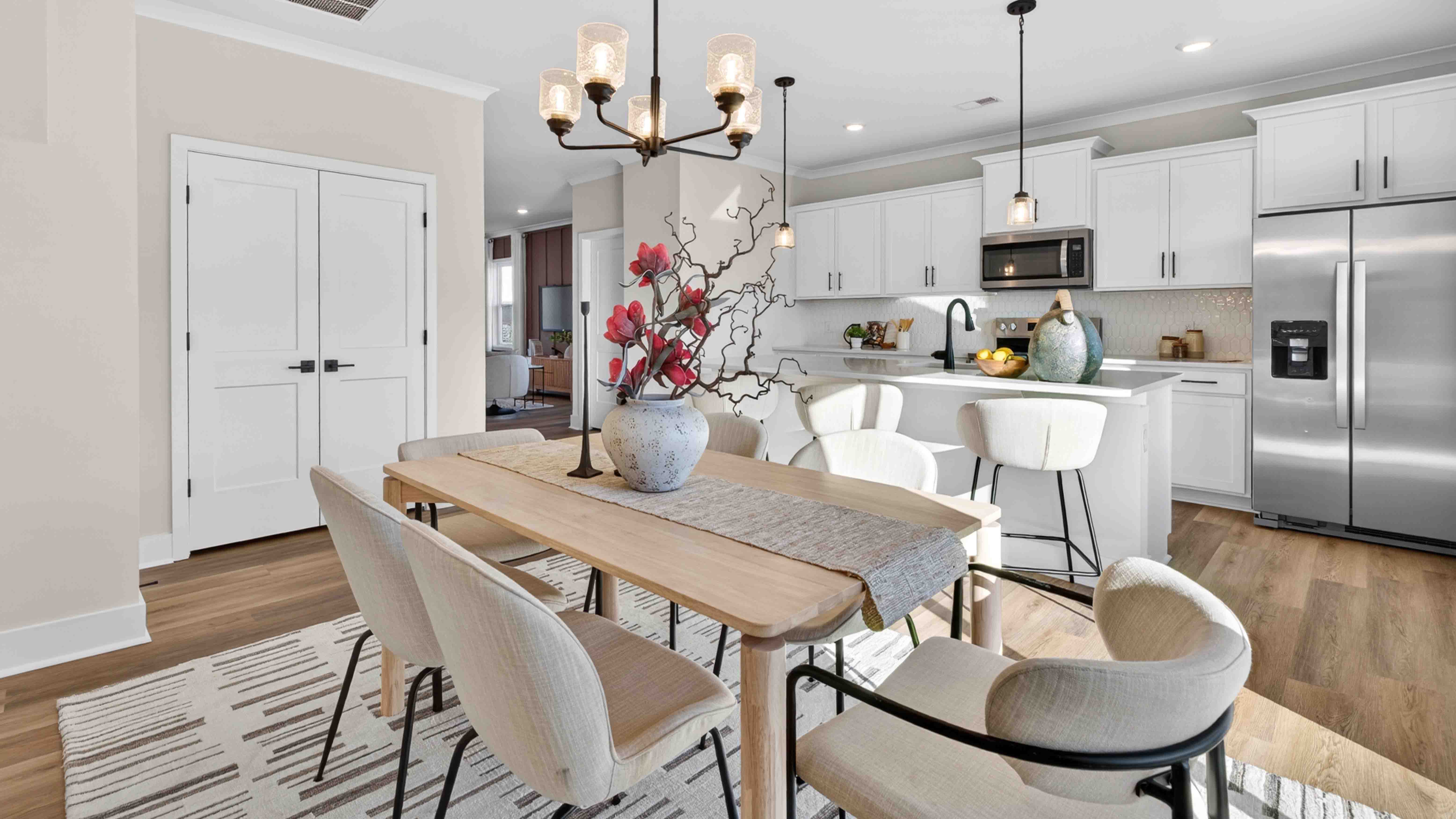 Dining area with sliding glass back door