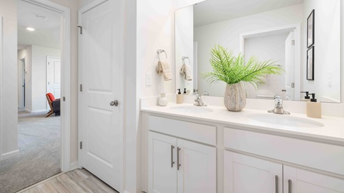 Bathroom with double sink vanity