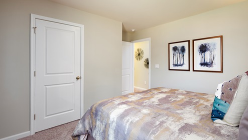 Carpeted bedroom, room entrance view