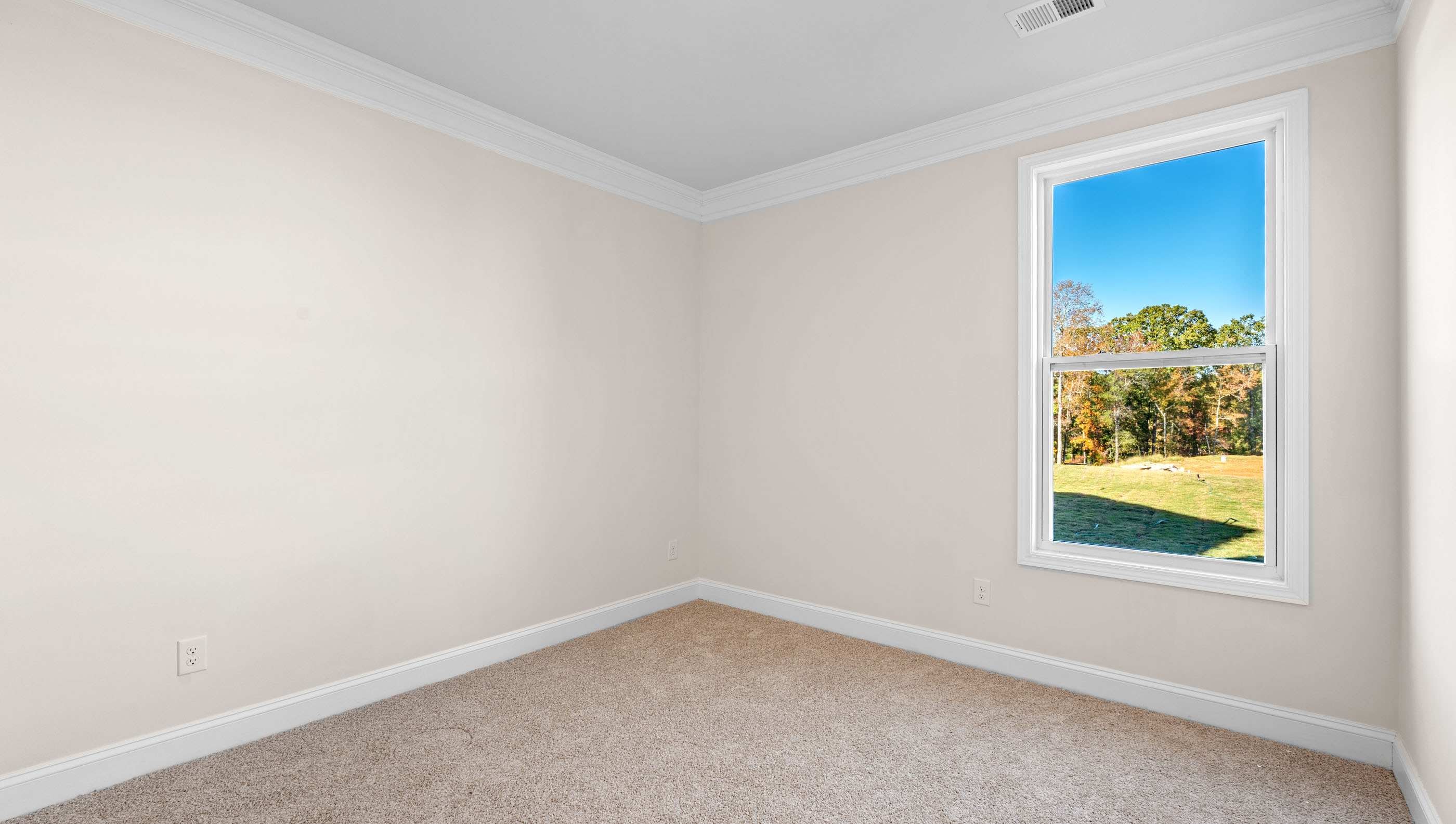 Carpeted bedroom with 3 windows