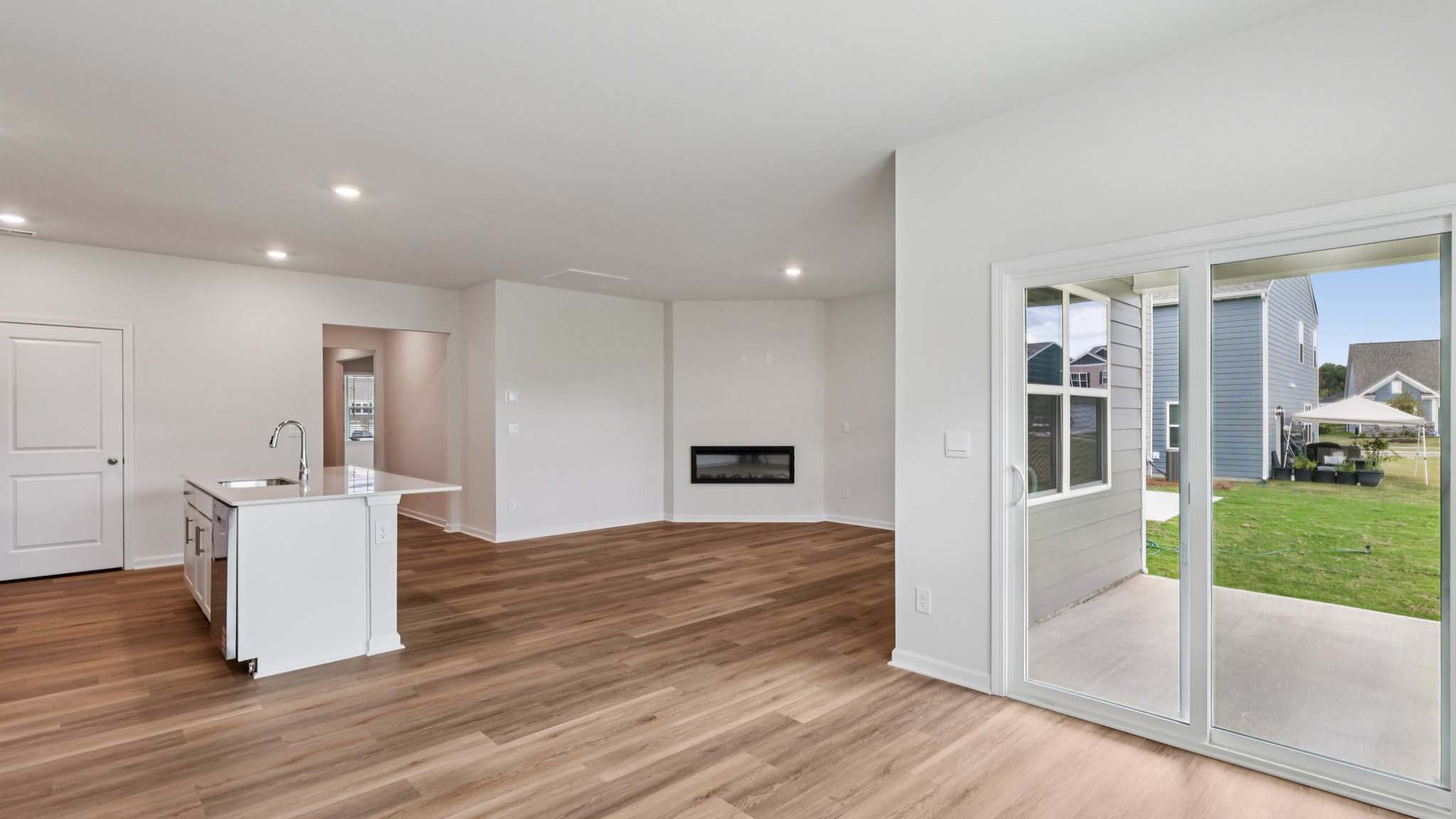 living room with fireplace