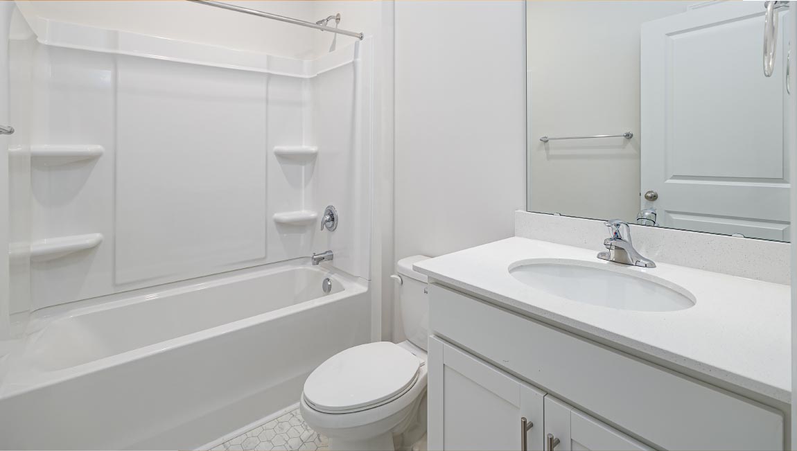 Bathroom with shower tub combination