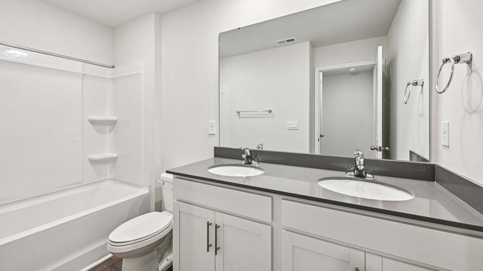 Bathroom with shower tub combination