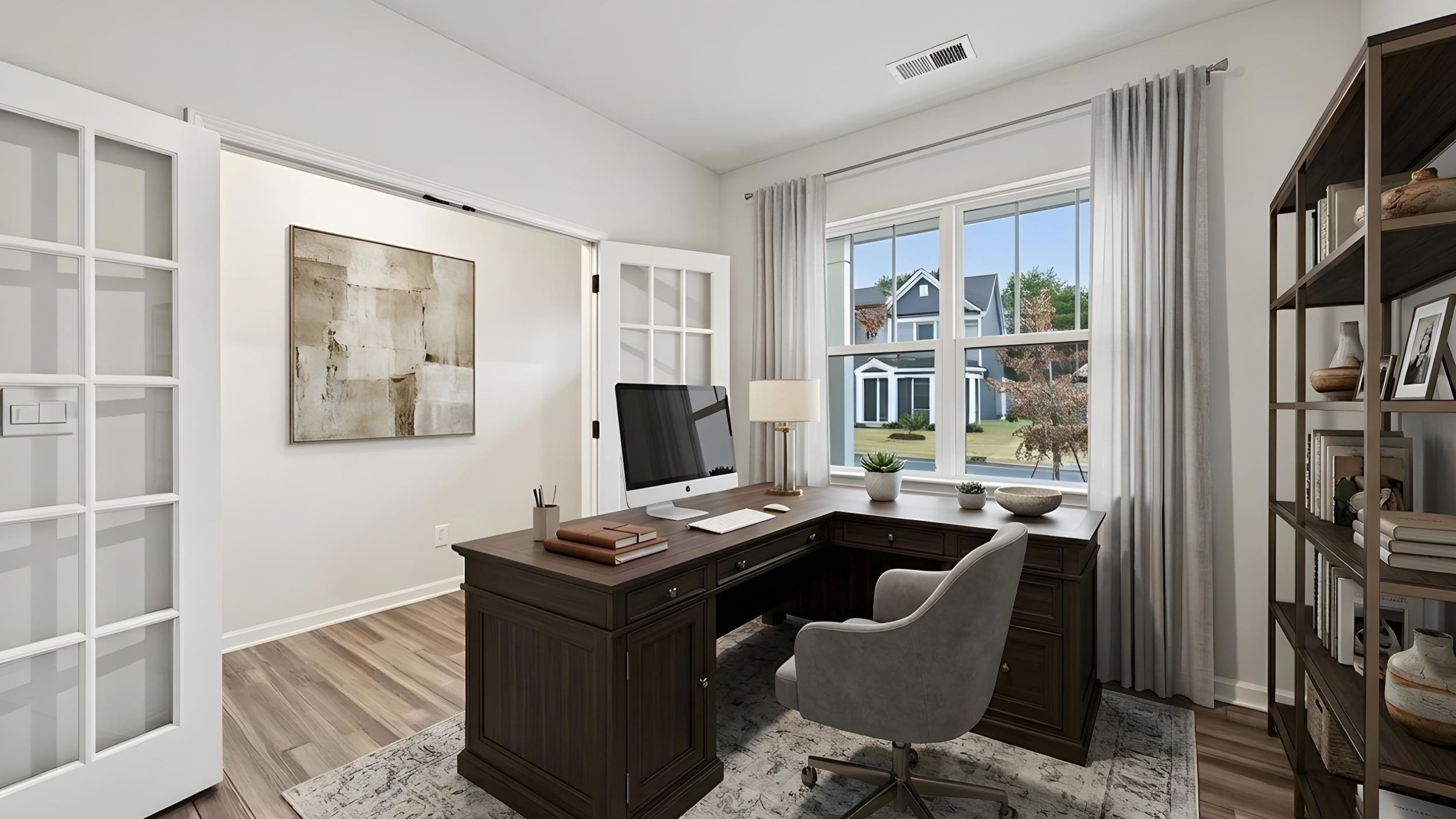 Dining room beside kitchen with sliding glass back door