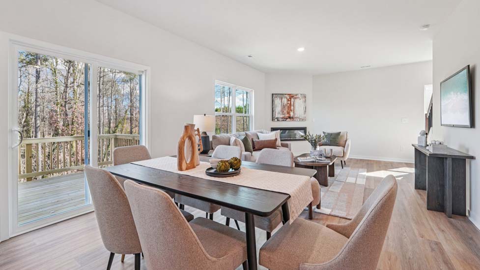 dining room area beside living room