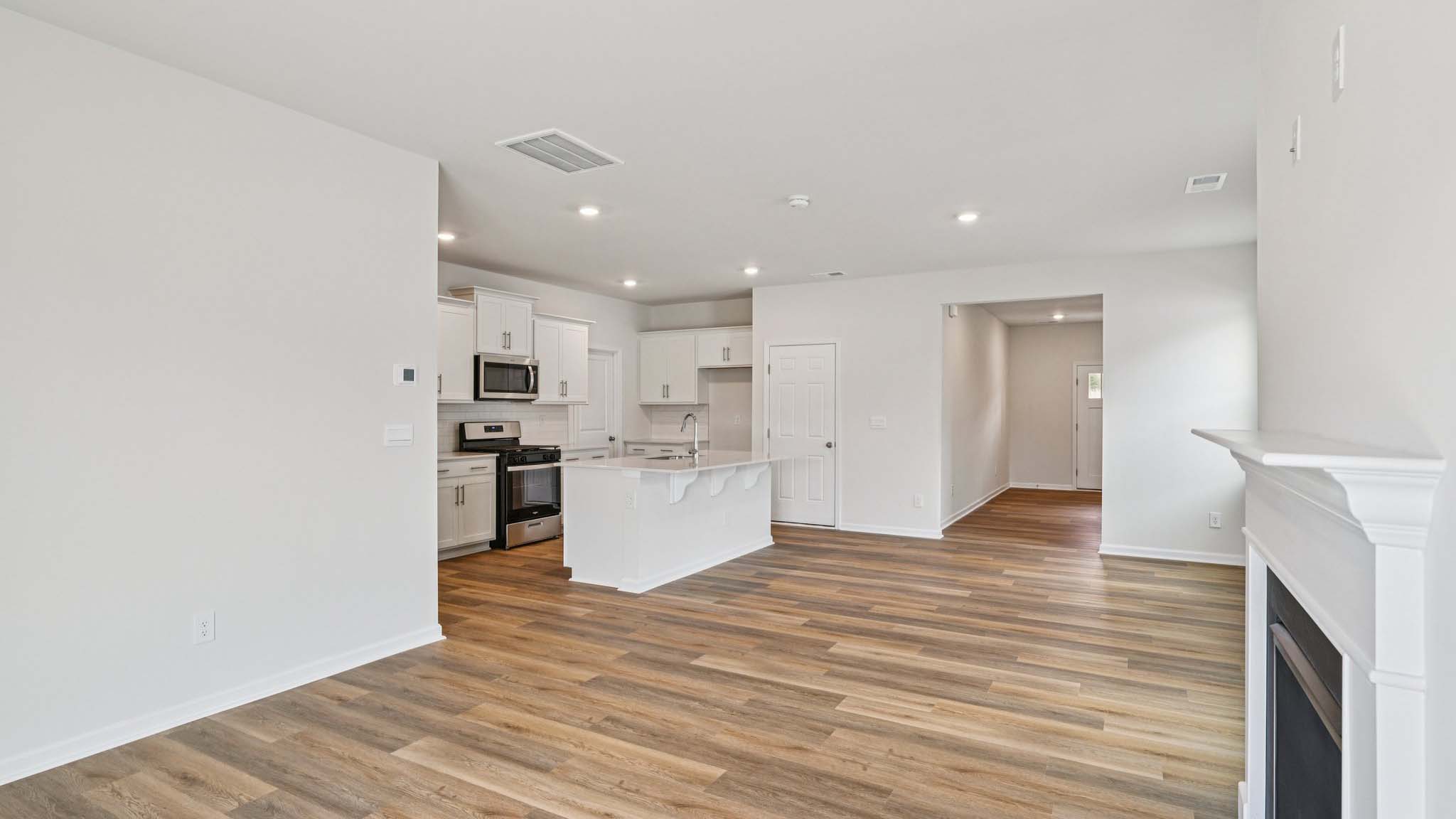 Living room with fireplace