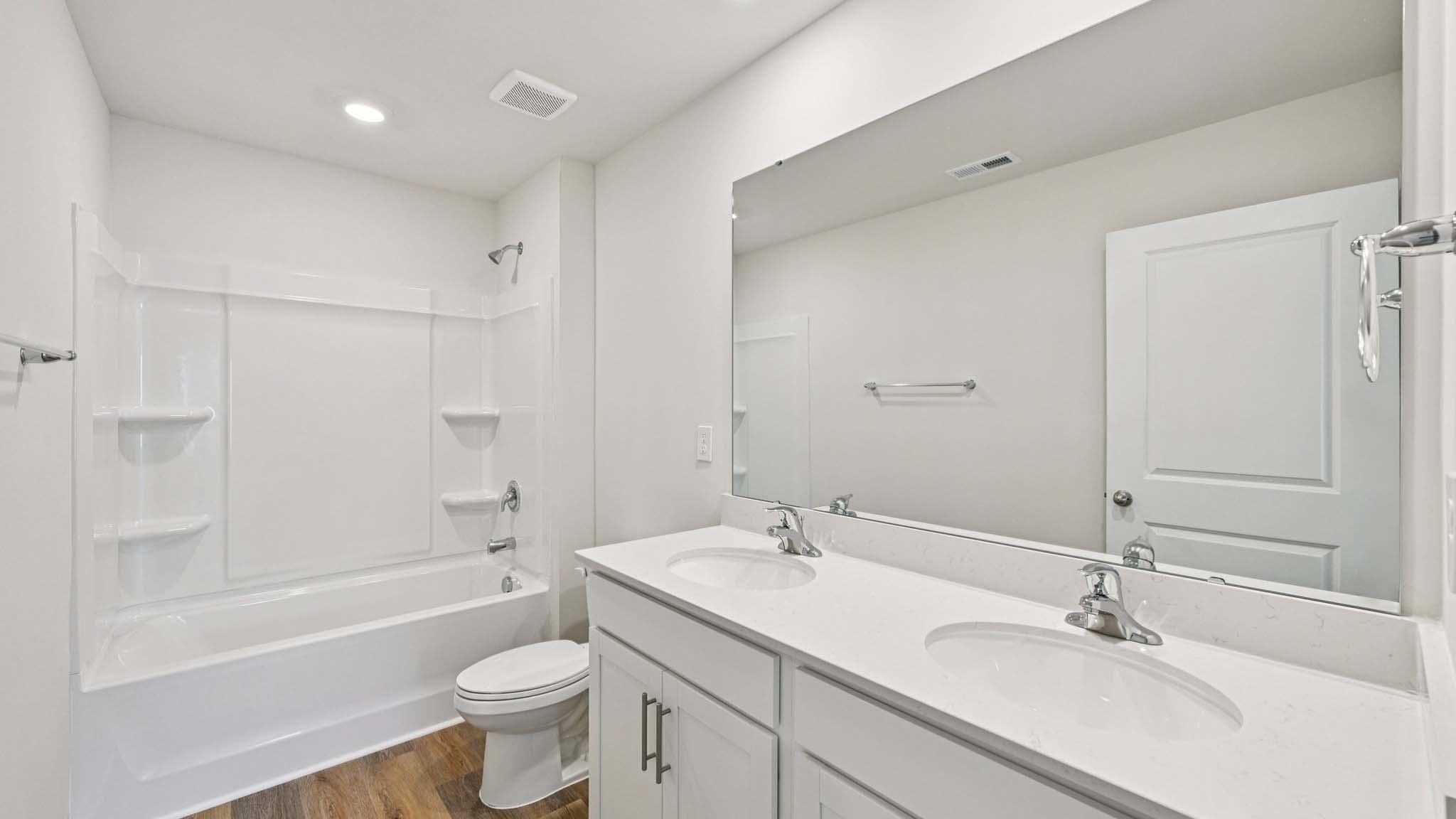 Bathroom with bathtub shower combo