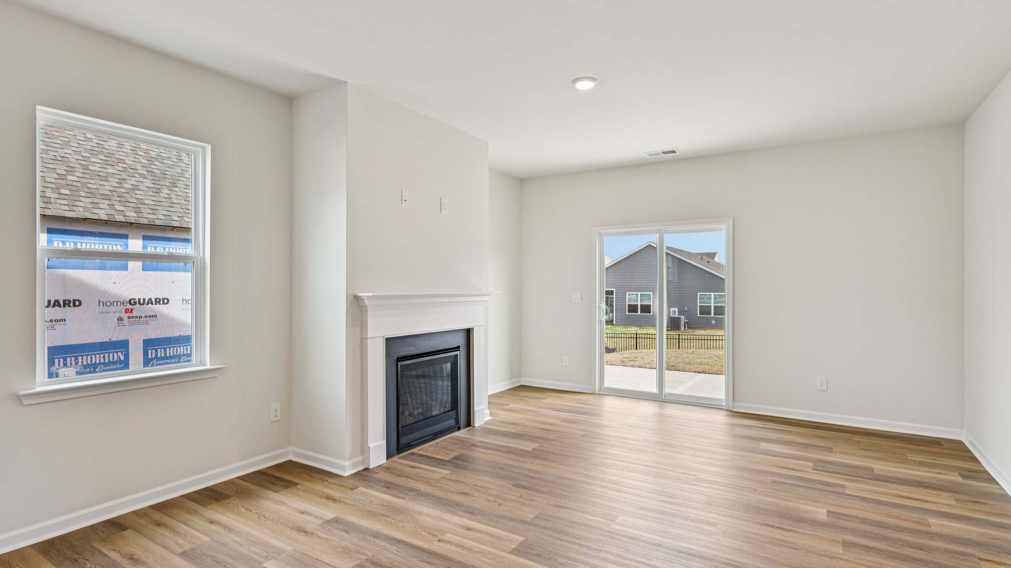 Living room with fireplace