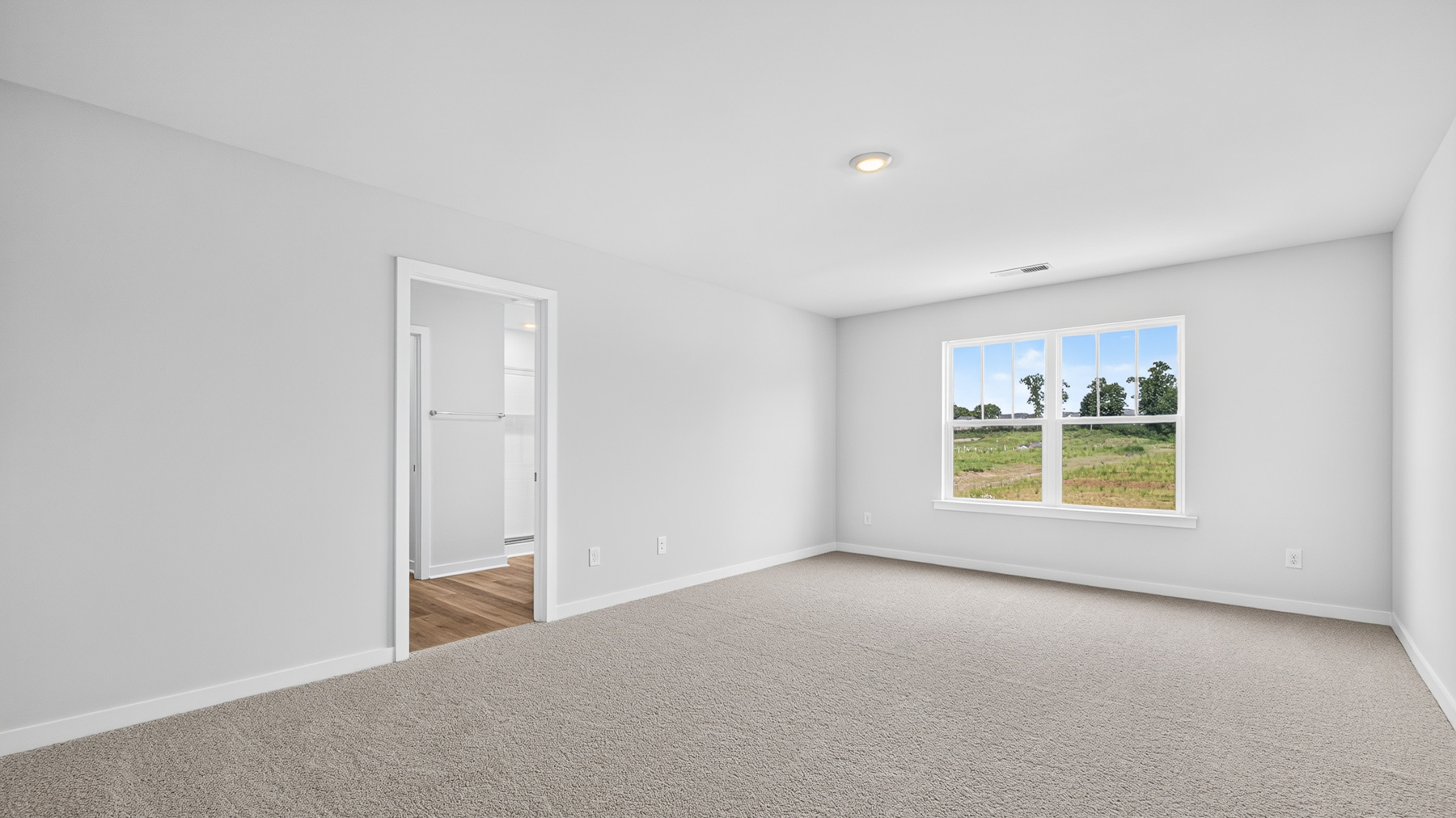 Primary bedroom with windows