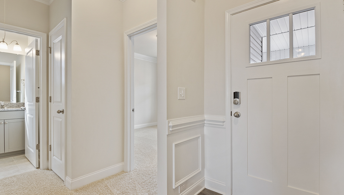 Welcoming foyer, view of front door