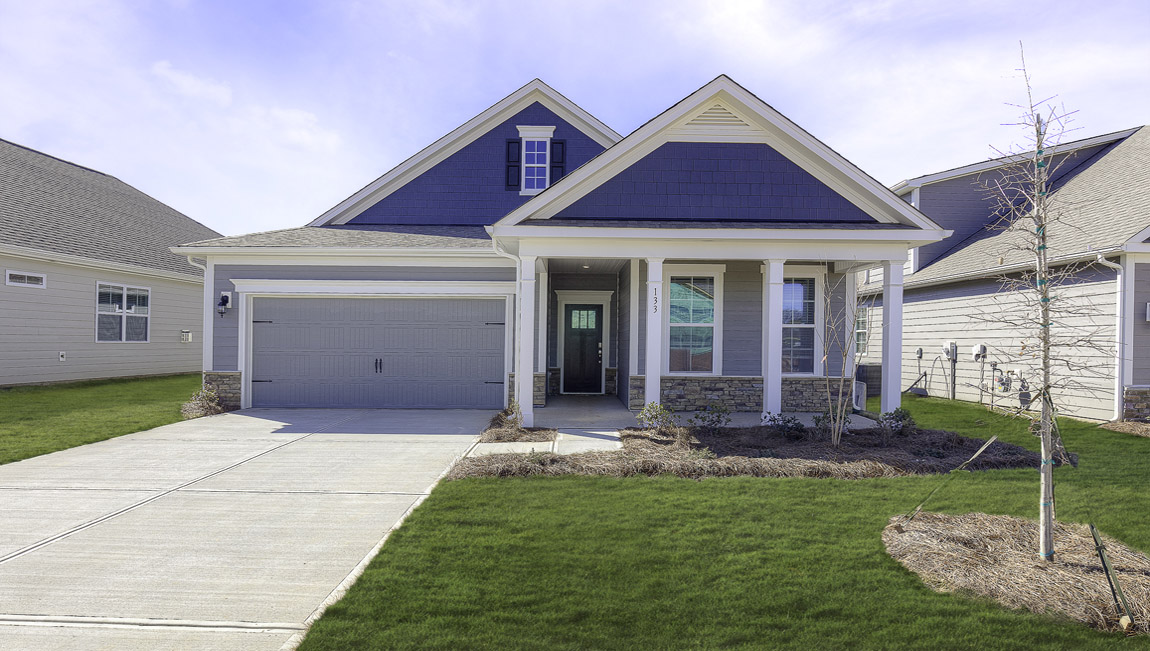Bristol front exterior with siding and garage