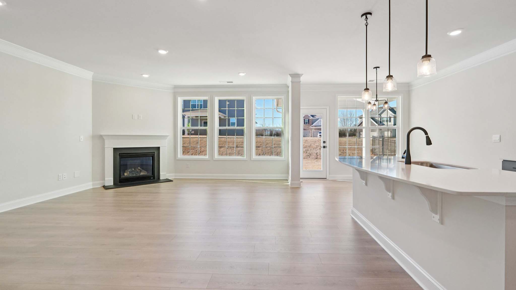 Living room with fireplace