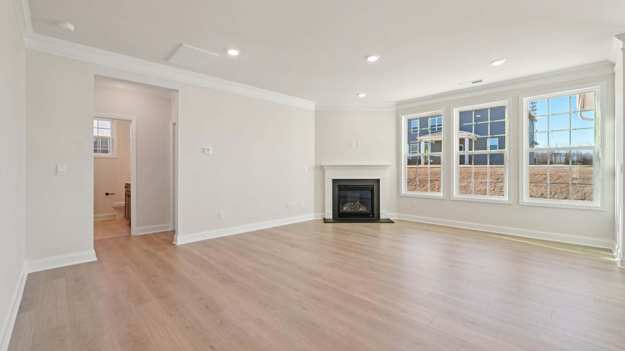 Living room with fireplace