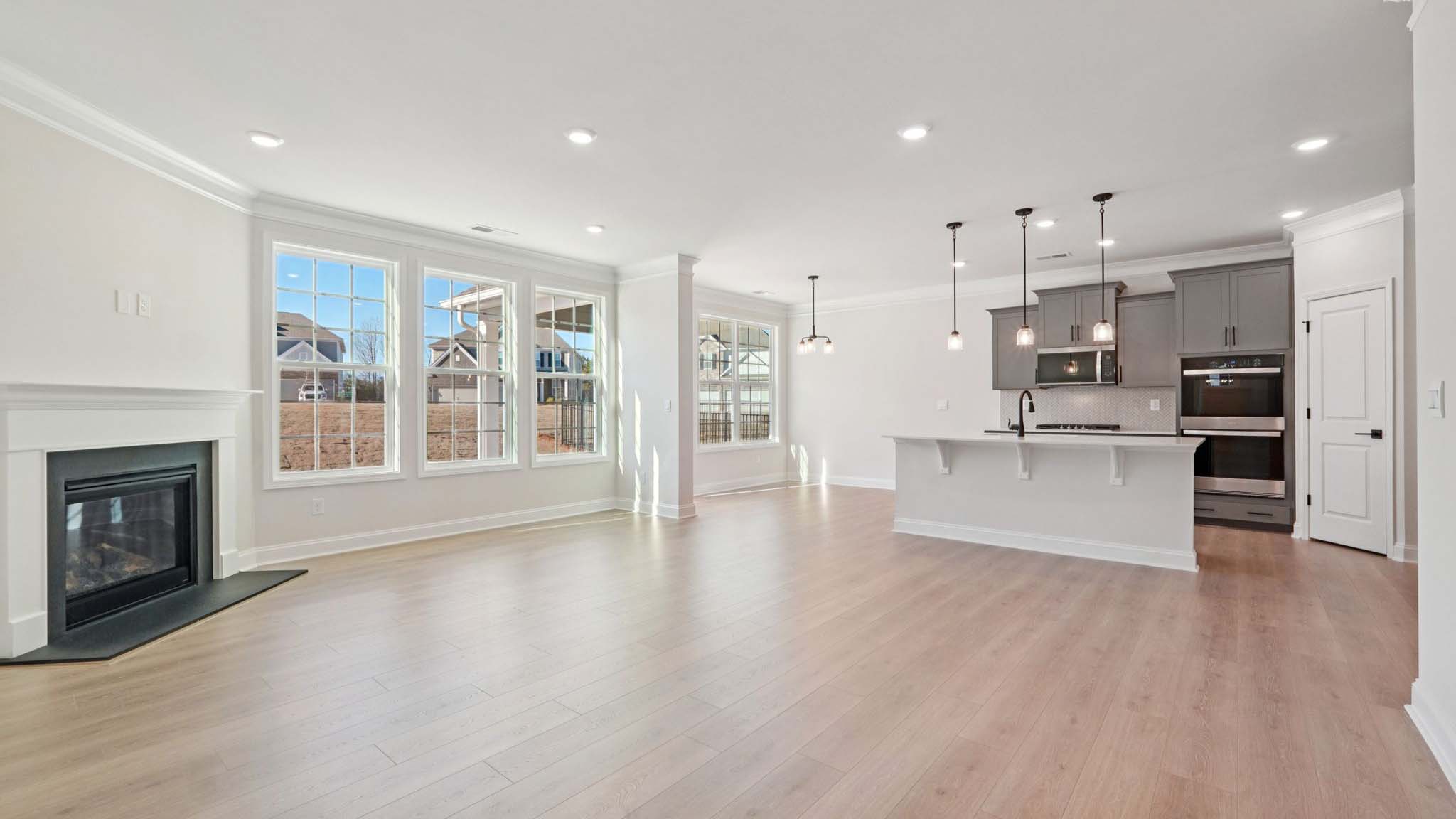 Living room with fireplace