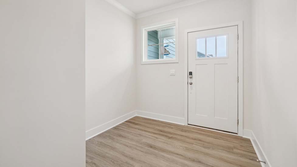 Welcoming foyer, view of front door
