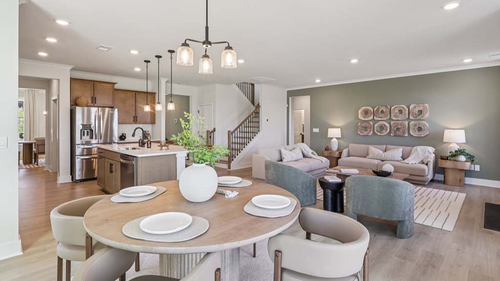 Open living room with windows