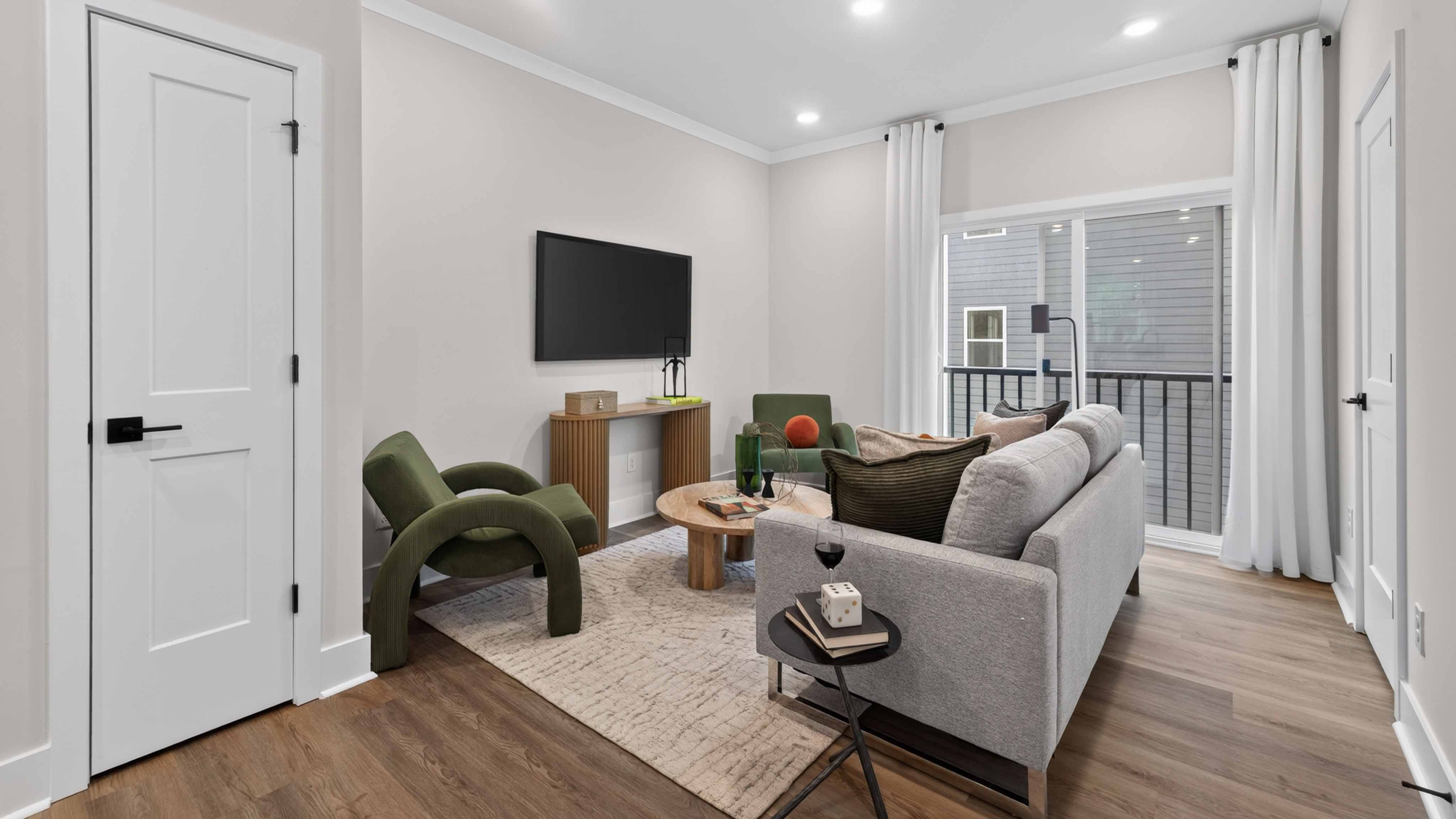 Living room with windows