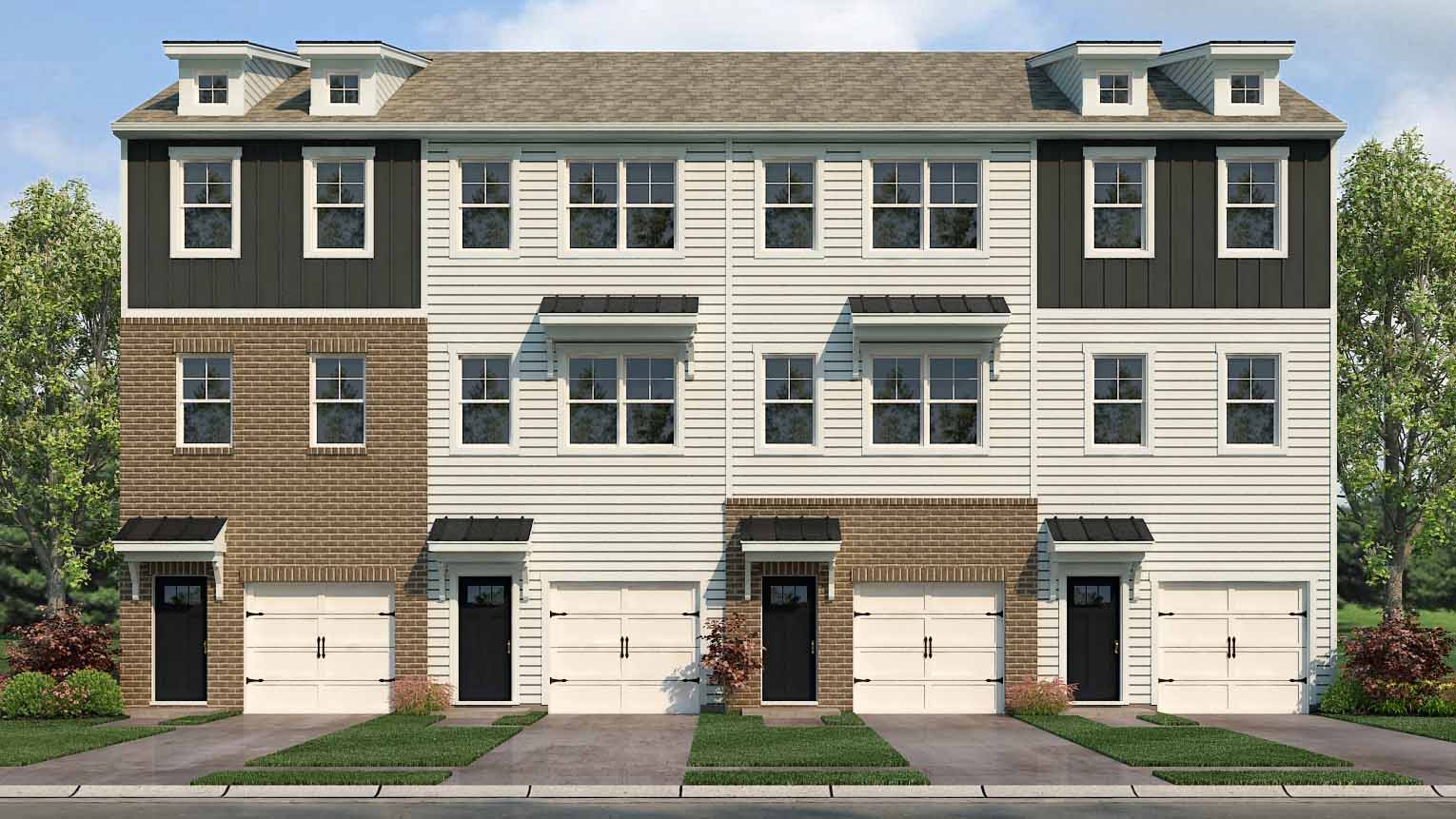 Carlton townhomes front exterior rendering