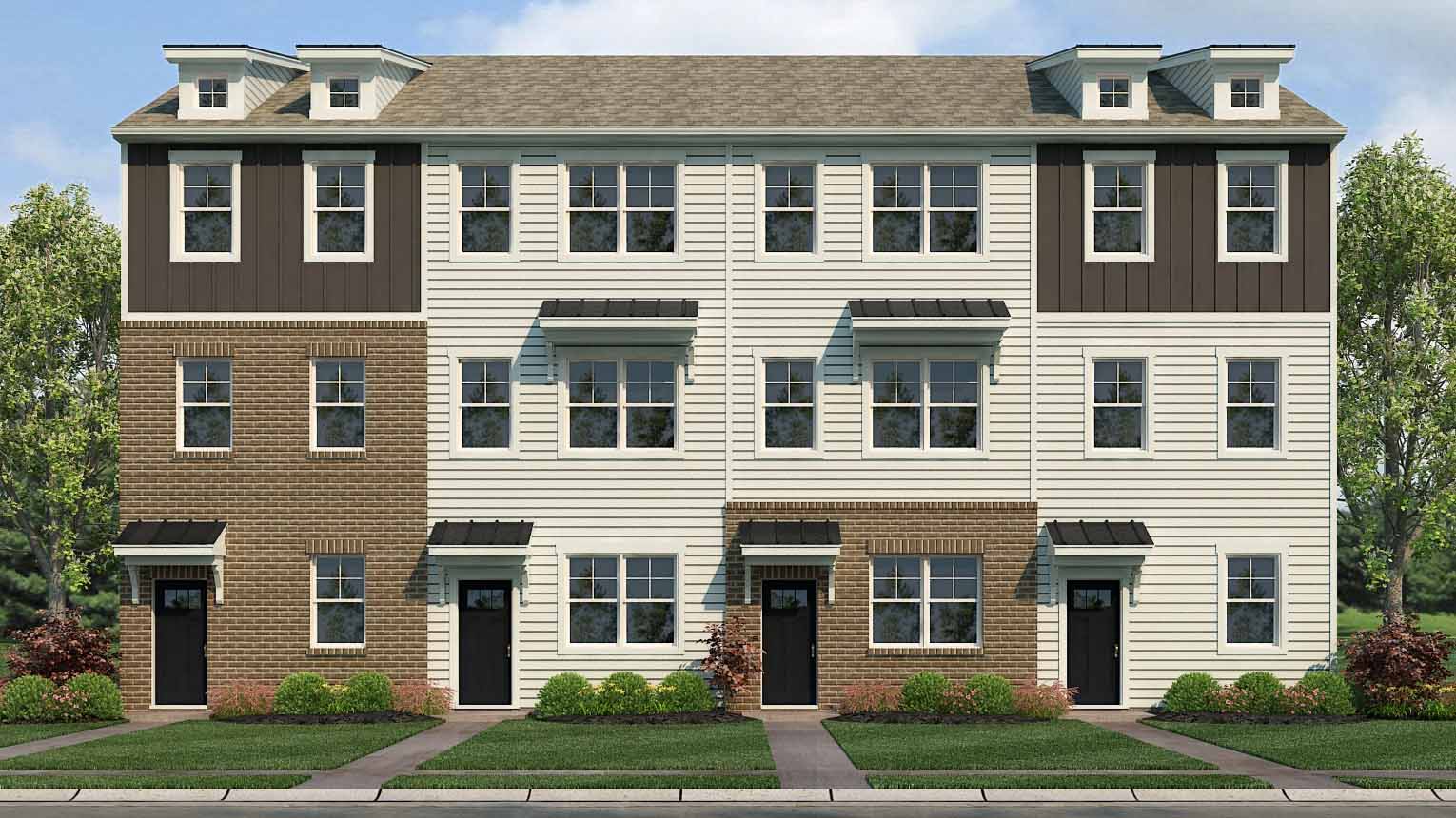 Carlton townhomes front exterior rendering