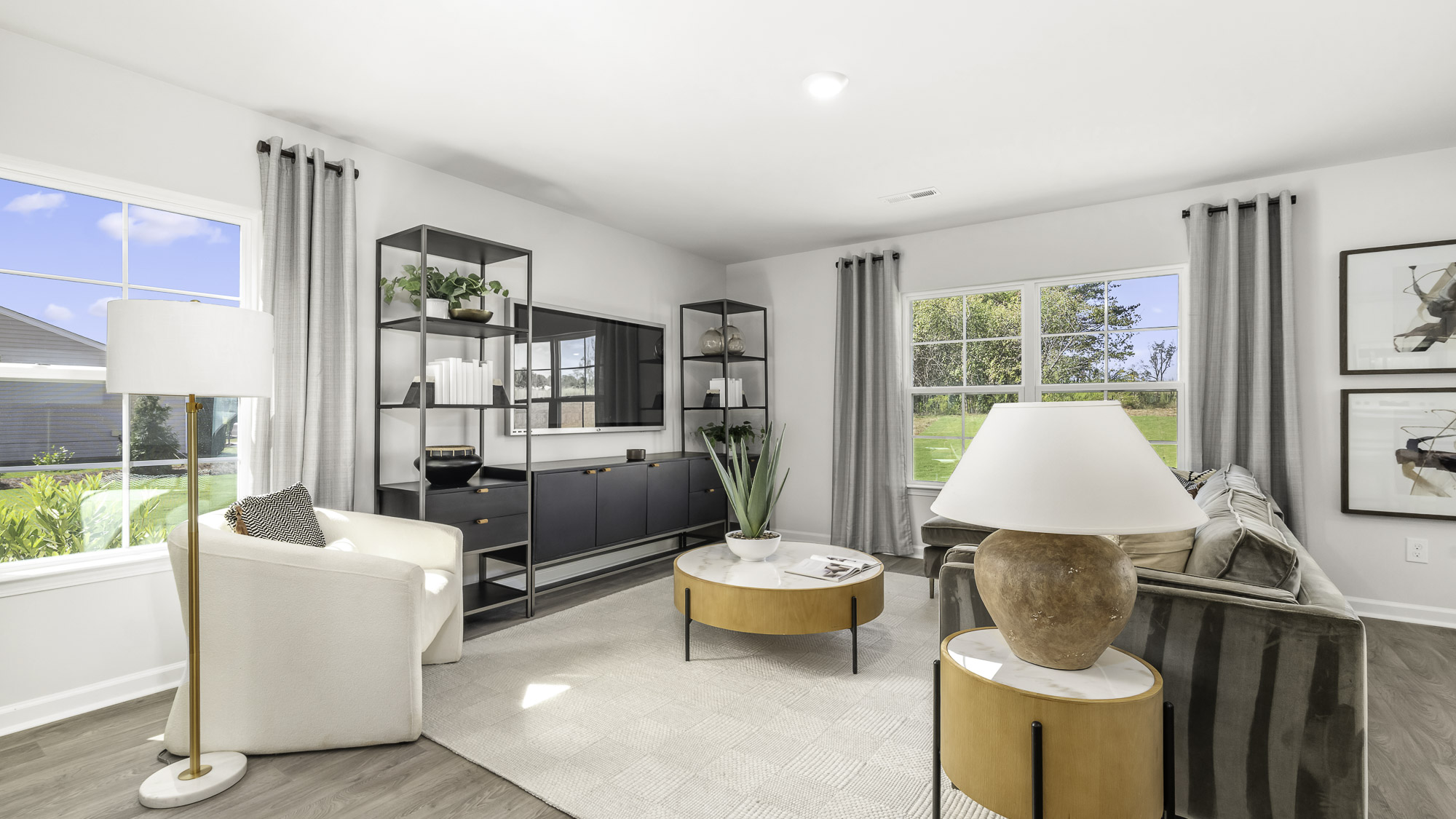 Living room with LVP flooring