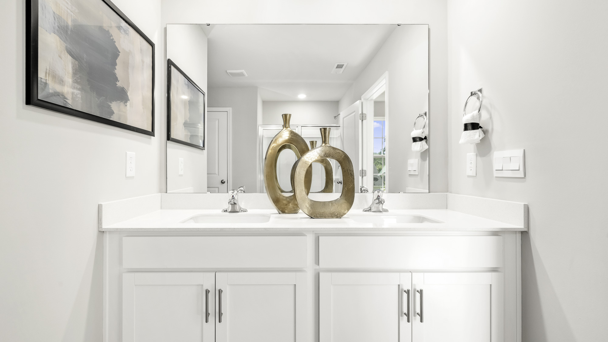 primary bathroom with double sinks