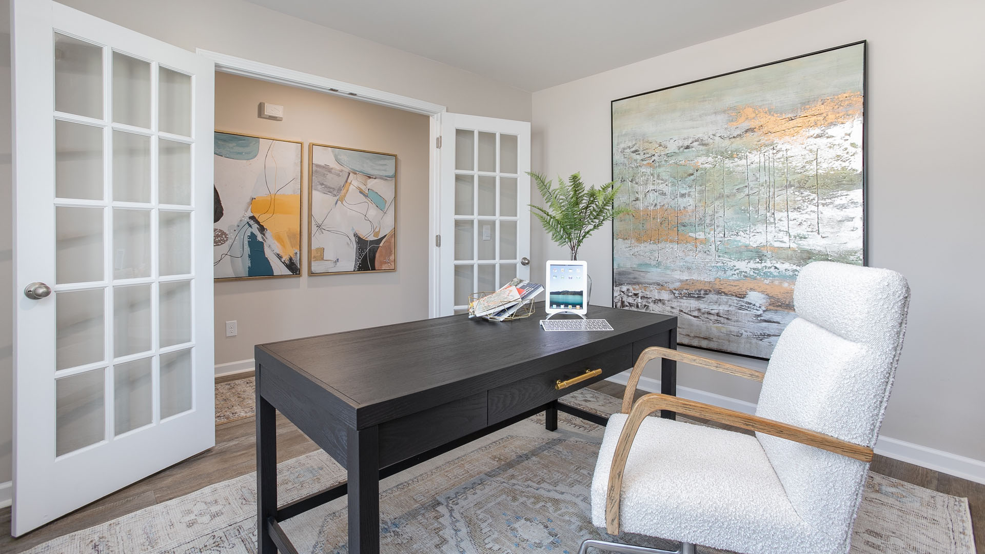 flex room with french doors