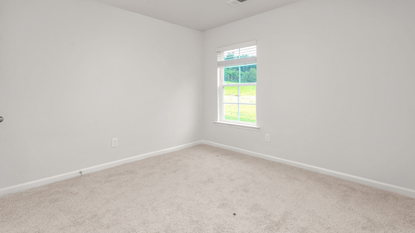 bedroom with carpet and one window