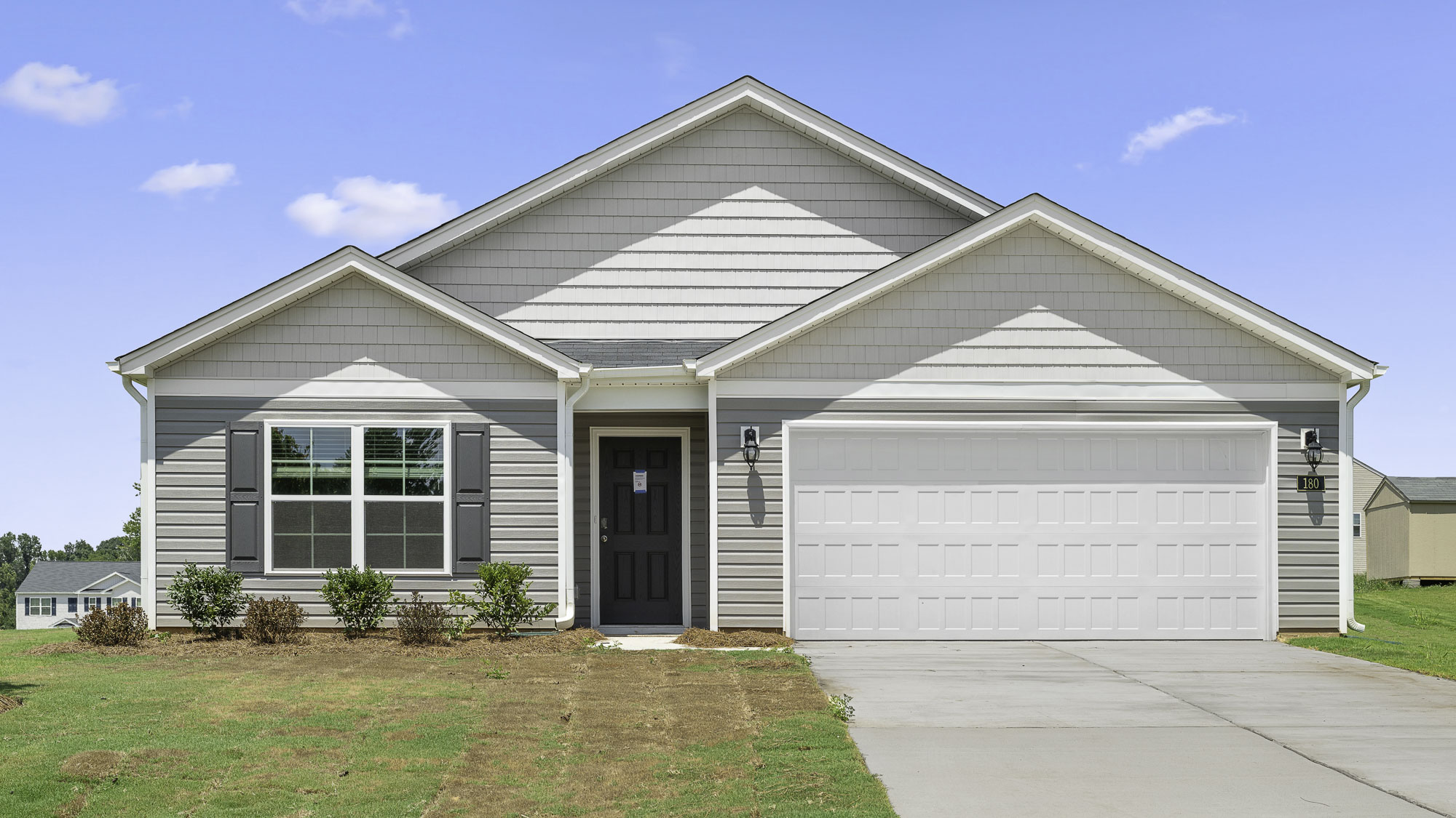 The Cali featured at Evergreen Landing offers a 1 story 2 car garage 4 bedroom 2 full bathrooms single family home