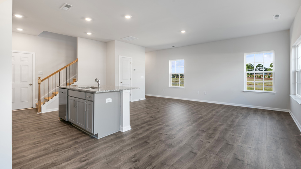 living room and dining room