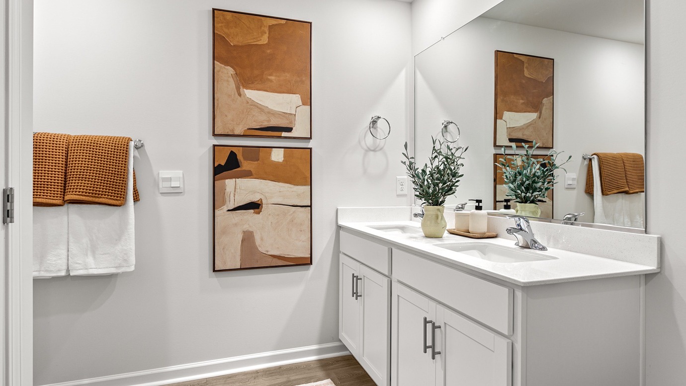 main bathroom with dual sink
