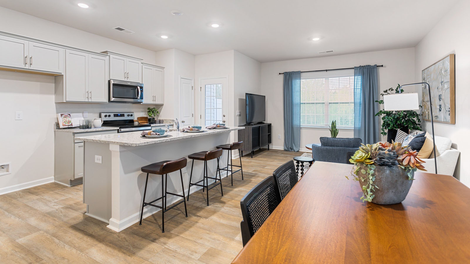 kitchen and dining area view