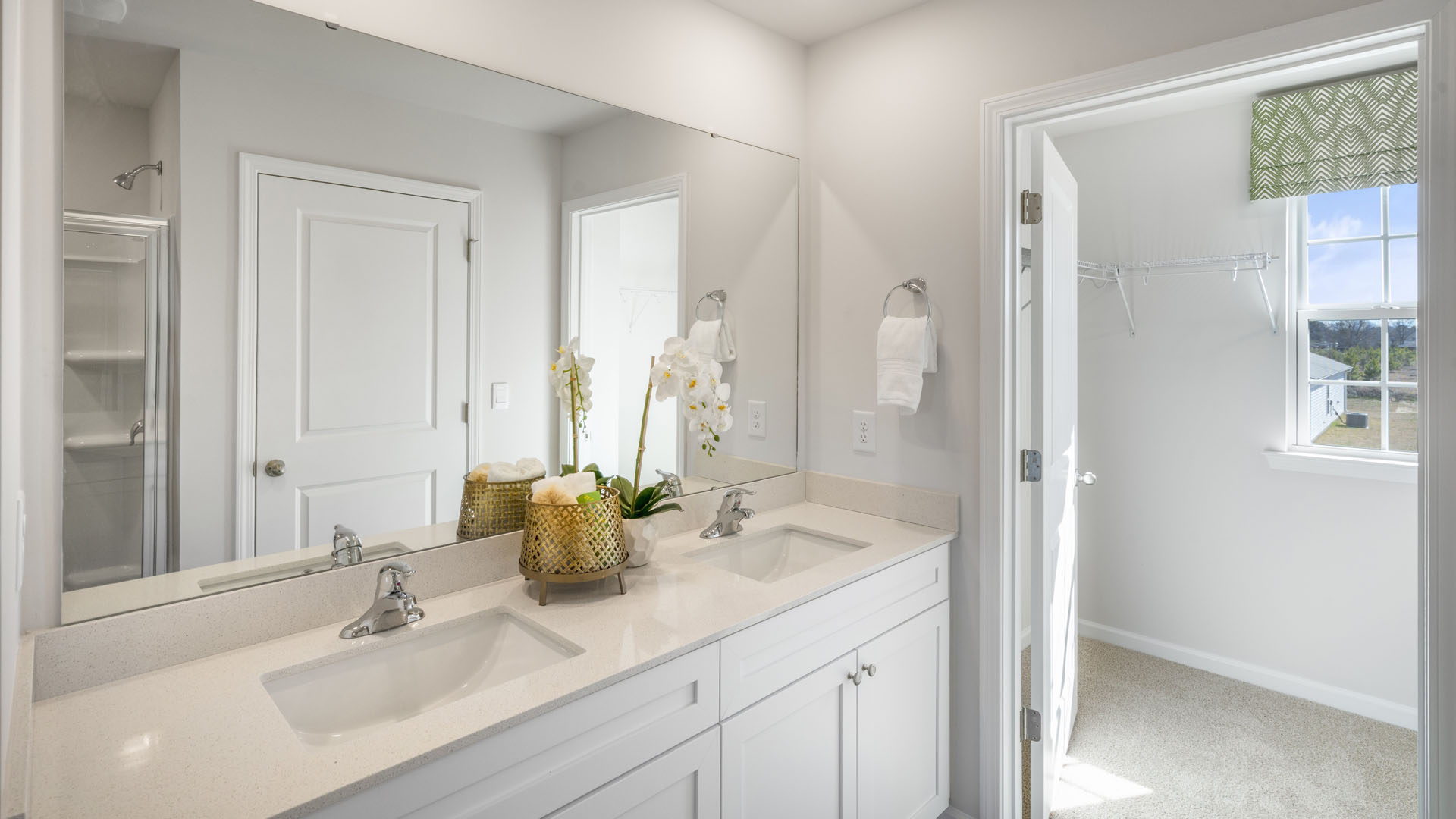 main bathroom with walk-in closet