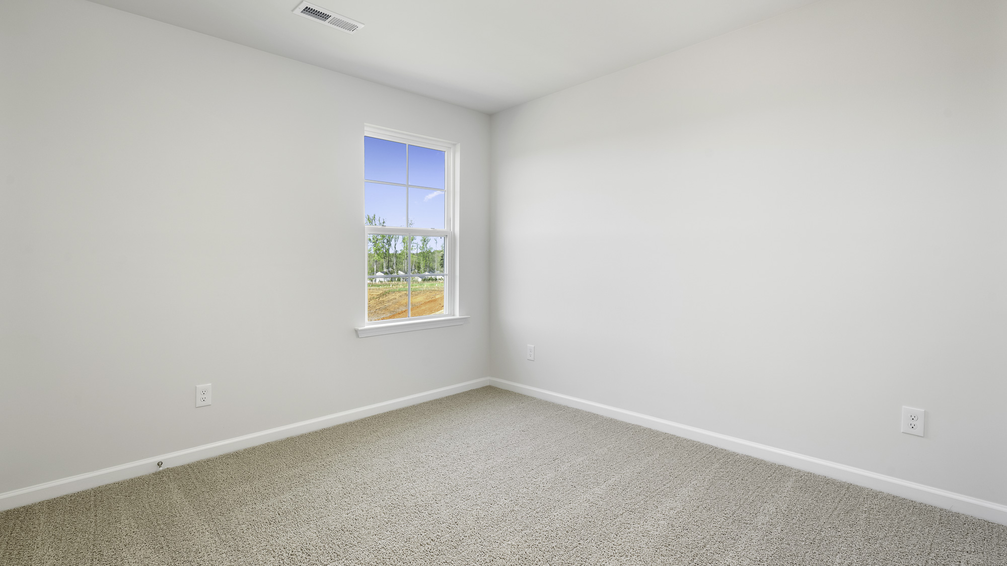 secondary bedroom with carpet and window