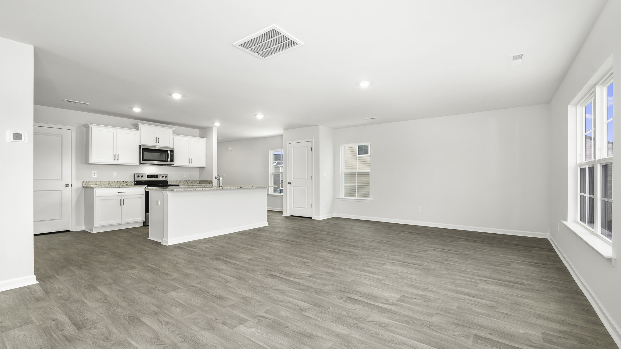 living room and kitchen view
