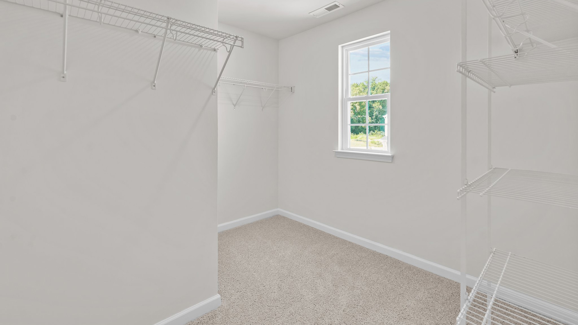primary walk in closet with window