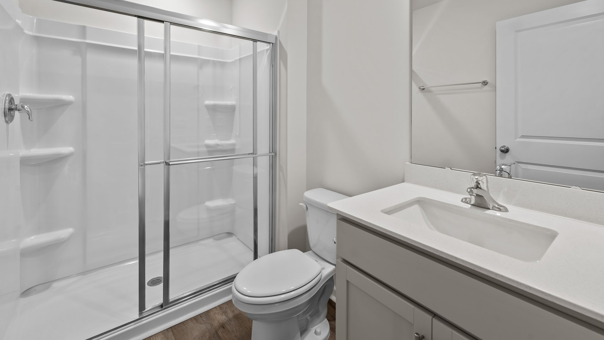 secondary bathroom with walk in shower