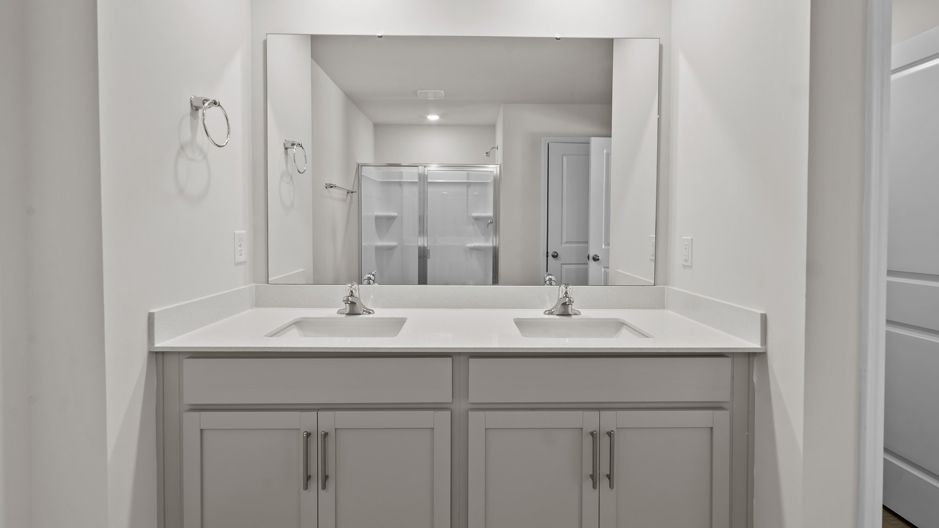 primary bathroom with double sink