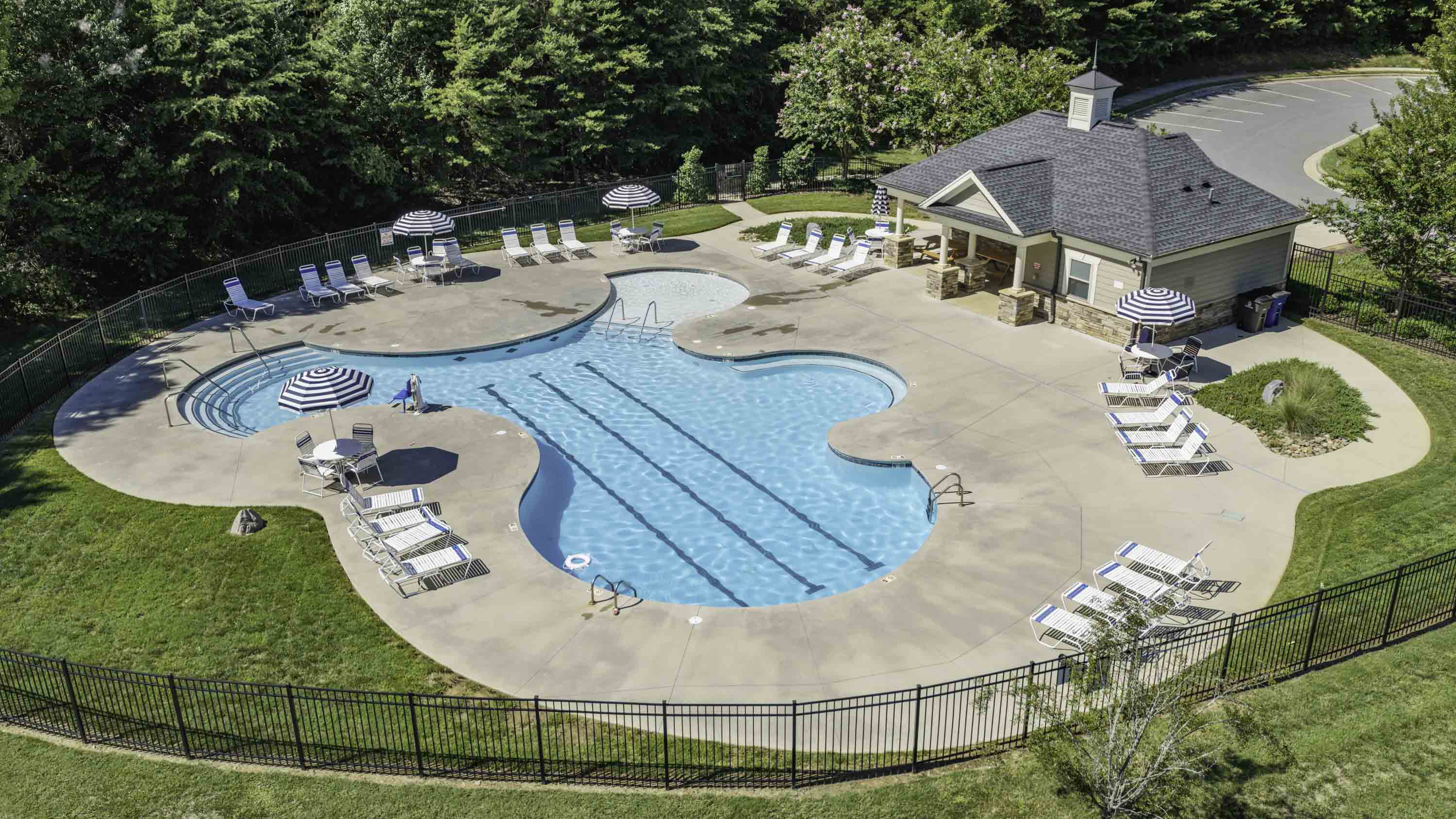 aerial of pool
