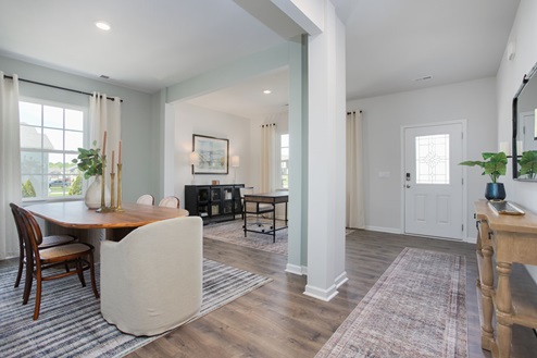 Front door with revwood floors