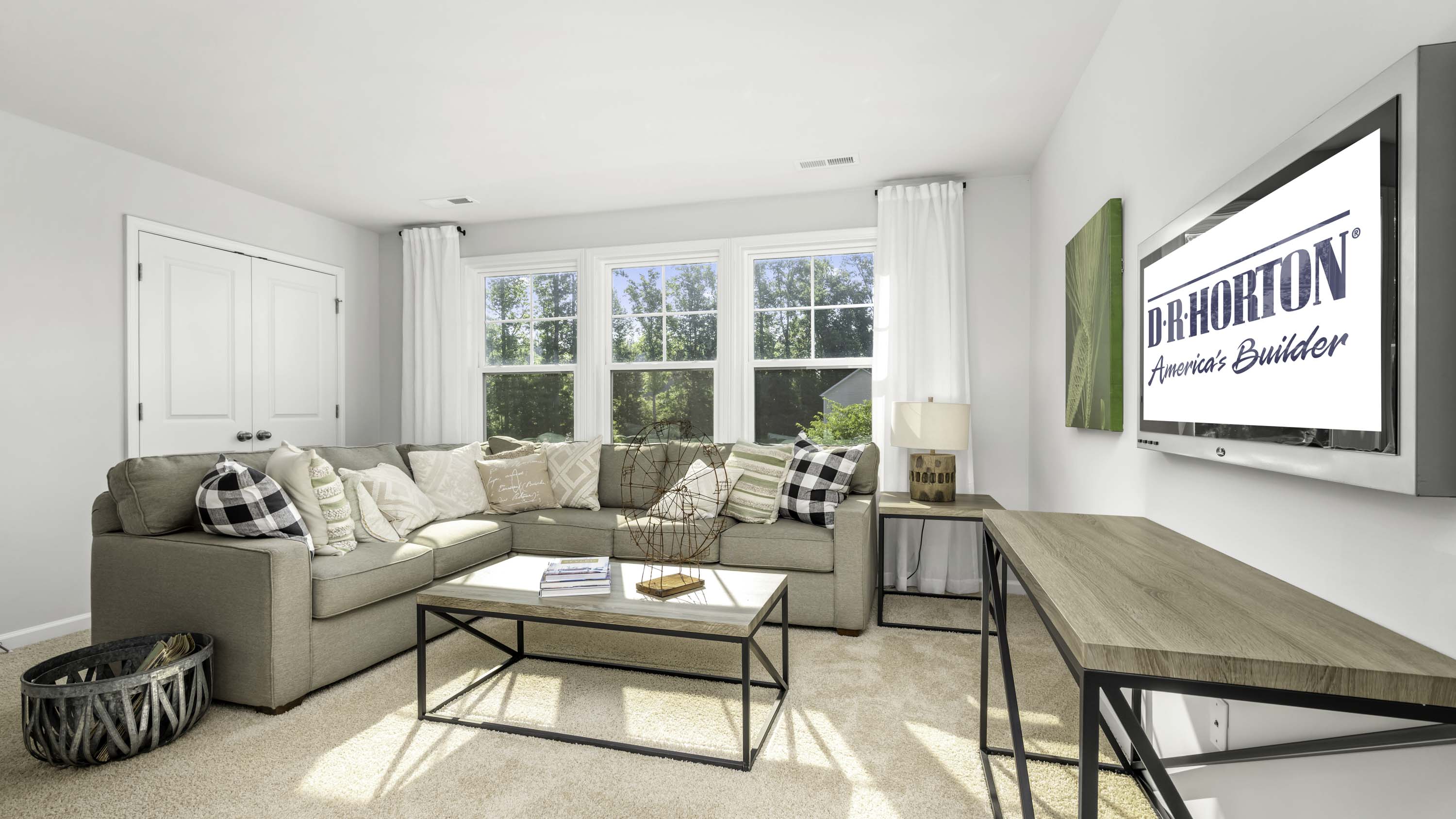 media room with window