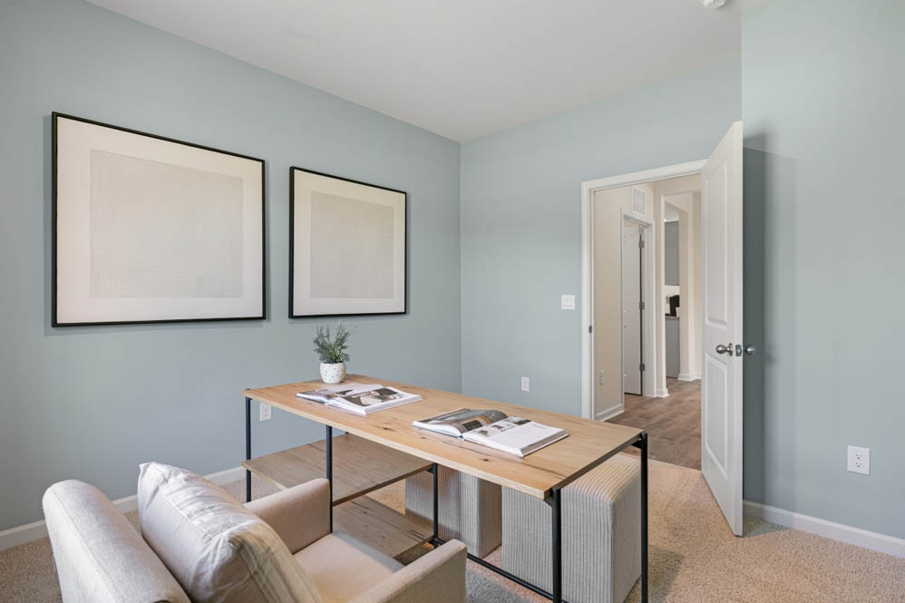 office with carpet and natural light